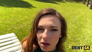 Debt collector's cum for stunning euro babe Sakura Hell and her beautiful hair-loving boyfriend