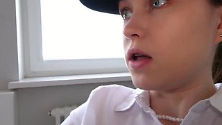 Extra Skinny TS Girl Rough Fucks Big MILF with Huge Natural Tits