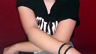 Cute teen girl enjoys foot fetish