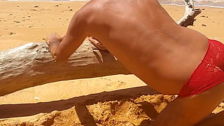 Ladysilva shemale on the beach what a hot ass in panties
