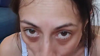 CFNM Blowjob Queen Candie Cross: Sloppy Condom Suck & Face-draining Rimjob Finish