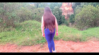 In the Forest Showing off and Letting Him Touch My Tits, Ass and My Huge Cameltoe