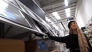 Amateur blonde cutie fucked hard in public