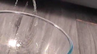 Filthy MILF Pees, Squirts and Swallows