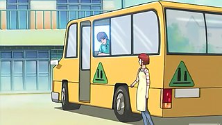 Hentai red-haired teen fucked hard by a dark ugly bus driver