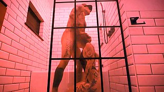 SMALL TIT BRUNETTE TATTOOED TEEN GIRLFRIEND CAUGHT IN SHOWER
