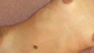 Cute Japanese teen on her back for cock