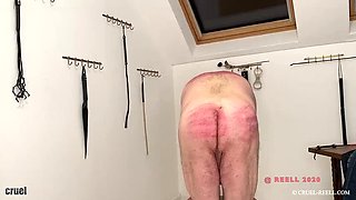 German Mistress Spanks Old Man Hard - No Mercy BDSM Punishment