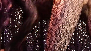 Rebecca Diamante Sexy Catsuit and Red Leather High Heels Ita