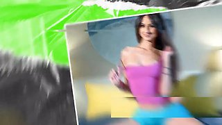 Awkward hot assed marvelous dark haired always gets stuck somewhere and needs a Big Dick to help her out