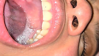 Warming up My Pregnant Slave's Throat with Cum in Her Mouth