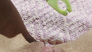 Inserting a Small Cup Into the Wet Pussy