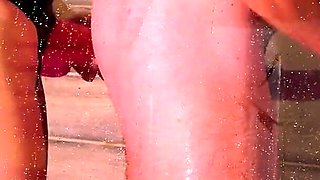 Mistress Fucked His Ass in the Shower