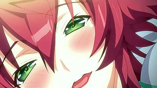 Hentai redhead gives blowjob and having sex