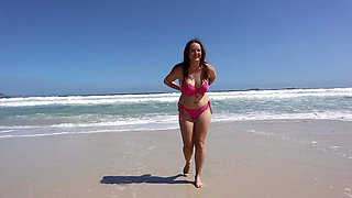 Stripping and Frolicking on a Beach