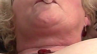 Horny Grandma Claire Knight Squirts All Over Her Bed