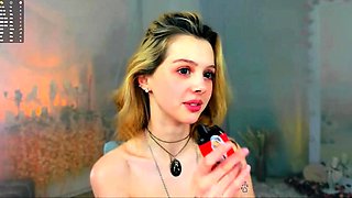AMATEUR BIGTIT BLONDE TEEN MASTURBATES IN STALKINGS