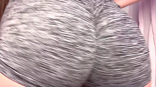 Latina Big Ass Twerking with Gym Shorts and Naked