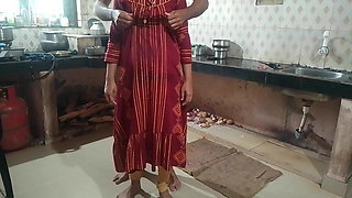 Husband and wife having sex in the kitchen