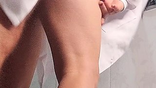 Slutty Nurse Catches Doctor on Duty and Performs Very Intimate Exam in Hospital Bathroom