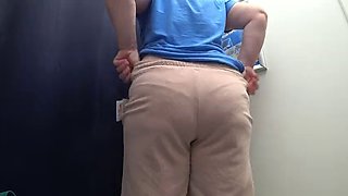 The Camera in the Fitting Room Watches a Big Butt in Panties. Curvy MILF Tries on Shorts. PAWG. Amateur Fetish