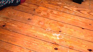 Naughty voyeur watching guy jerking