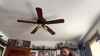 Getting fucked by a fat man makes me cum so hard and fast that I cover his beautiful big belly in squirt within minutes