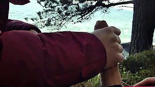 Public Blowjob with a View: Amateur Couple Almost Caught!