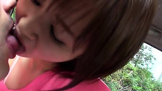 Sexy Asian woman gives blowage in car   crazy JAV action