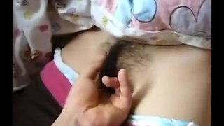 Sleeping Japanese Girl Gets Her Hairy Twat Examined