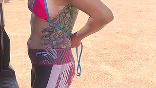 Flashing Tits in Wild Kyrgyzstan Mountains - Bold, Topless, and Raw Adventure