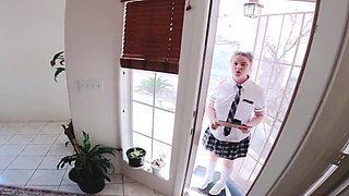 Amateur schoolgirl who looks at least 60 gets fucked