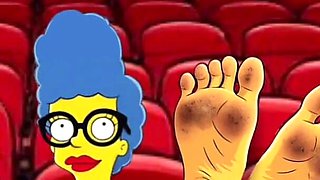 Tarantino Parody. Once Upon Time a... Housewife Mrs Sinpsom Teases with Dirty Feet. Cartoon Foot Fetish