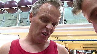 Blonde MILF Gets All Her Holes Fucked Hard by a Group of Wild Men During Boxing