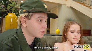 Hunt4k. ex-military cuckold surrenders her labia