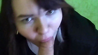 Throat blowjob for lover and delicious cum on face