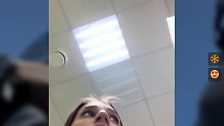 AngelAri play pussy in a nude bra in gym pt2