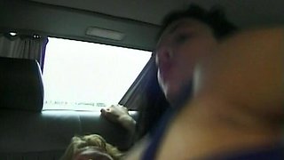 Busty and Horny German MILF Getting Her Round Tits Covered in the Car