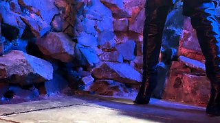 Porn latex movie with foot fetish and blonde mistress