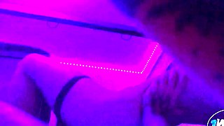 Intense porn with a slim, sexy chick under ultraviolet