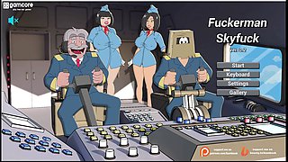 Busty stewardess gets dominated in an anime-themed ass-fucking scene