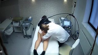 Laser hair removal for sexy Russian babe on hidden cam