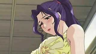 Velvet haired hentai bitch getting big jugs teased and