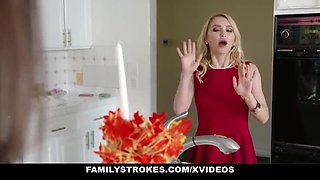 FamilyStrokes - Step Sister Aften Opal Gets DP'd at Wild Family Orgy