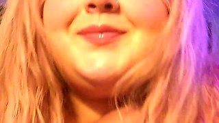 Big Boobed Blonde Masturbates With A Dildo In The Bathroom