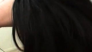 Blowjob loving brunette amateur sucks dick of lucky dude