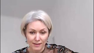 Lustful Blonde Camgirl Squirts Over Herself While Masturbating