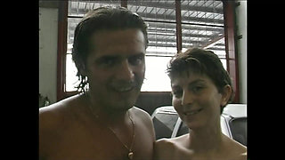 Vintage Slut with Hairy Pussy Fucked in Car and Cumshot on Tits by Big Cock