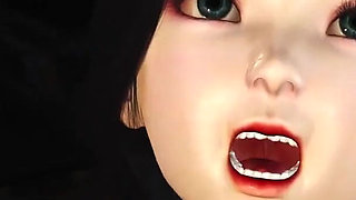 Hot sex! Beautiful young queen gets fucked hard by a Google green monster in the mystical cave