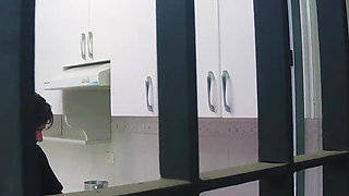 Fucking Stepmom in the Kitchen While Cuckold Husband Is in the Bedroom